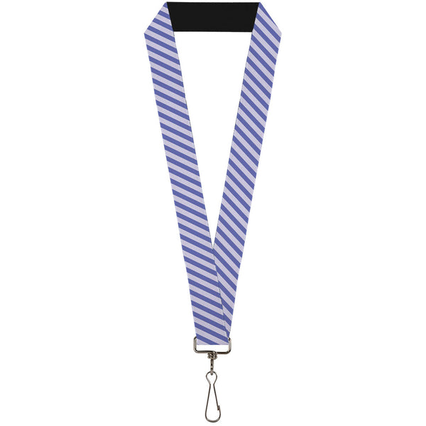 Buckle-Down Lanyard - 1.0" - Diagonal Stripes Pastel Blues