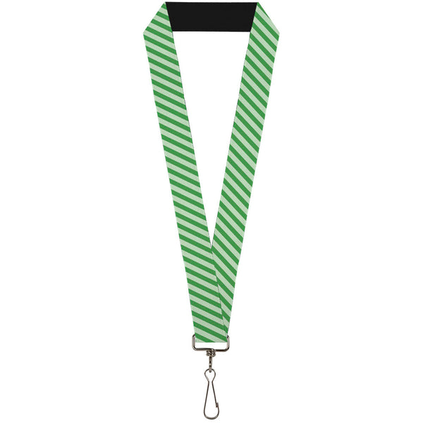 Buckle-Down Lanyard - 1.0" - Diagonal Stripes Pastel Greens