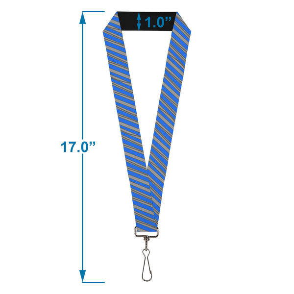 Buckle-Down Lanyard - 1.0" - Diagonal Stripes Scribble Gray Blue