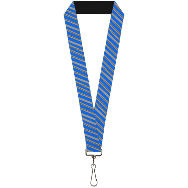 Buckle-Down Lanyard - 1.0" - Diagonal Stripes Scribble Gray Blue