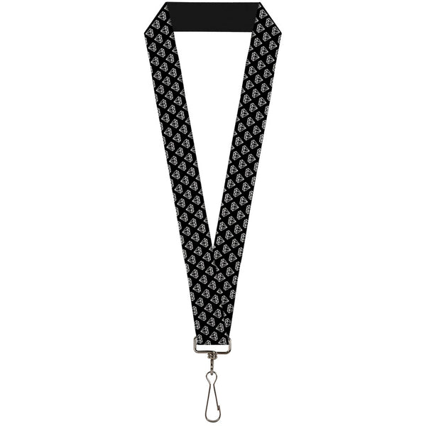 Buckle-Down Lanyard - 1.0" - Diamonds Diagonal2 Lines Black White