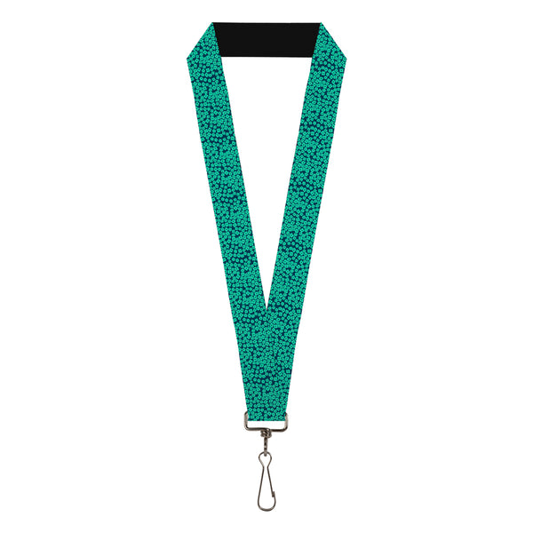 Buckle-Down Lanyard - 1.0" - Ditsy Floral Teal Light Teal Teal