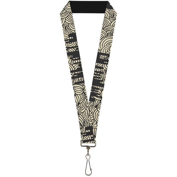 Buckle-Down Lanyard - 1.0" - Doodle1 Paint Drips Cream Black
