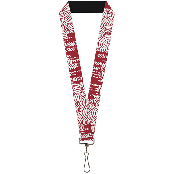 Buckle-Down Lanyard - 1.0" - Doodle1 Paint Drips White Red