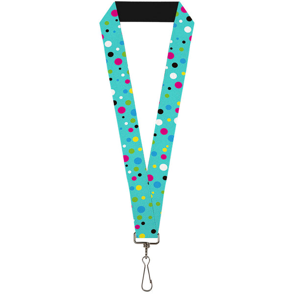 Buckle-Down Lanyard - 1.0" - Dots Seafoam Green Multi Pastel
