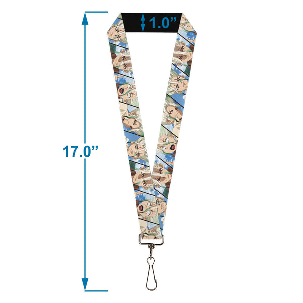 Buckle-Down Lanyard - 1.0" - Dr. Stone Senku Ishigami Expression Blocks Blues