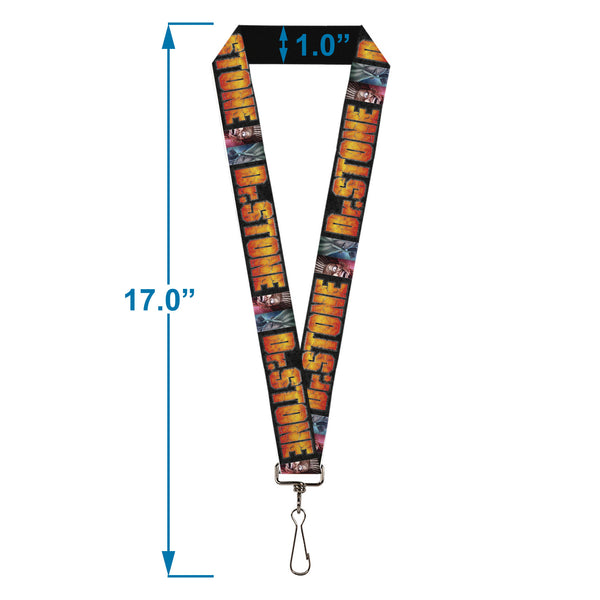 Buckle-Down Lanyard - 1.0" - DR. STONE Title Logo And Ibarra Senku Split Pose Black