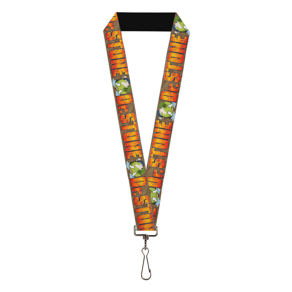 Buckle-Down Lanyard - 1.0" - DR. STONE Title Logo and Suika Crying Pose Browns