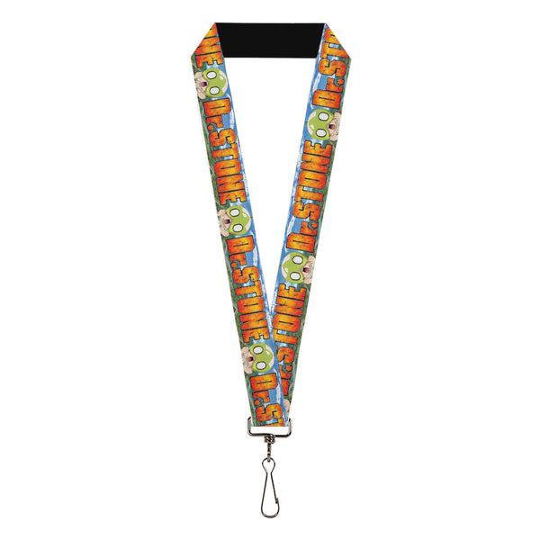 Buckle-Down Lanyard - 1.0" - DR. STONE Title Logo and Suika Surprised Pose Blues