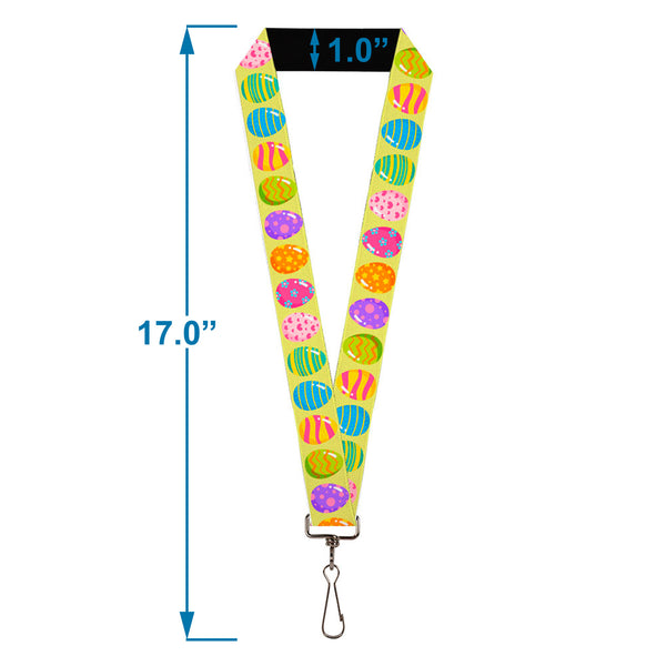 Buckle-Down Lanyard - 1.0" - Easter Eggs Decorated Eggs Yellow/Multi Color