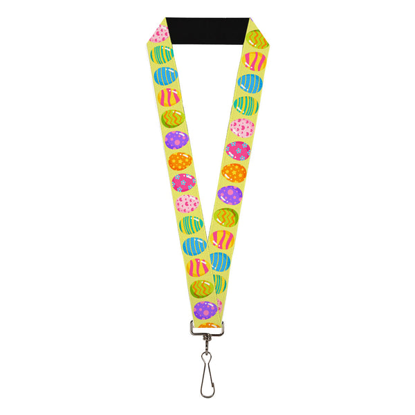 Buckle-Down Lanyard - 1.0" - Easter Eggs Decorated Eggs Yellow/Multi Color