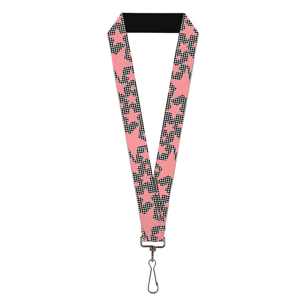 Buckle-Down Lanyard - 1.0" - Eighties Stars2 Black White Red