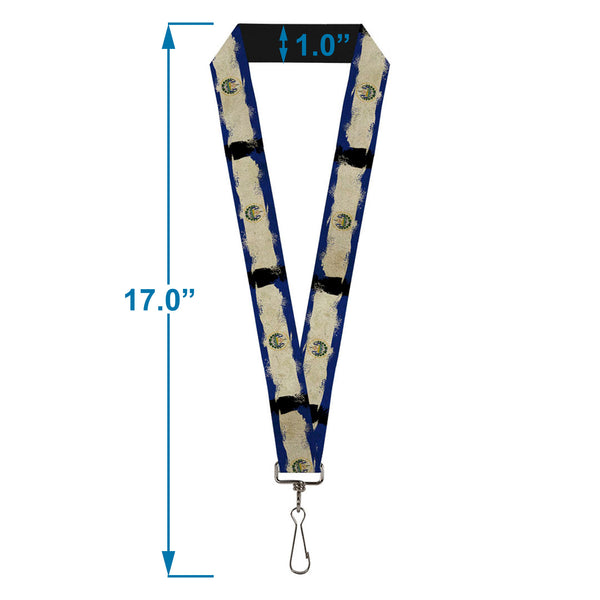 Buckle-Down Lanyard - 1.0" - El Salvador Flag Distressed Painting