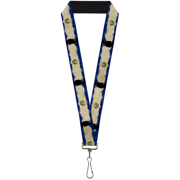 Buckle-Down Lanyard - 1.0" - El Salvador Flag Distressed Painting