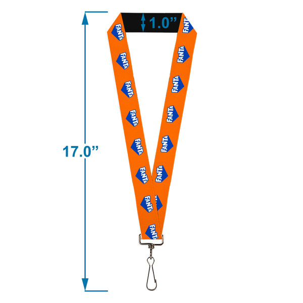 Buckle-Down Lanyard - 1.0" - FANTA Logo Orange/Blue/White