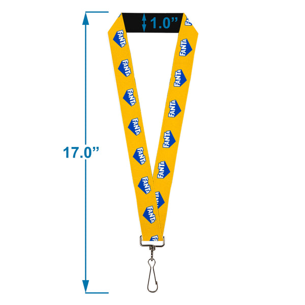 Buckle-Down Lanyard - 1.0" - FANTA Logo Pineapple Yellow/Blue/White