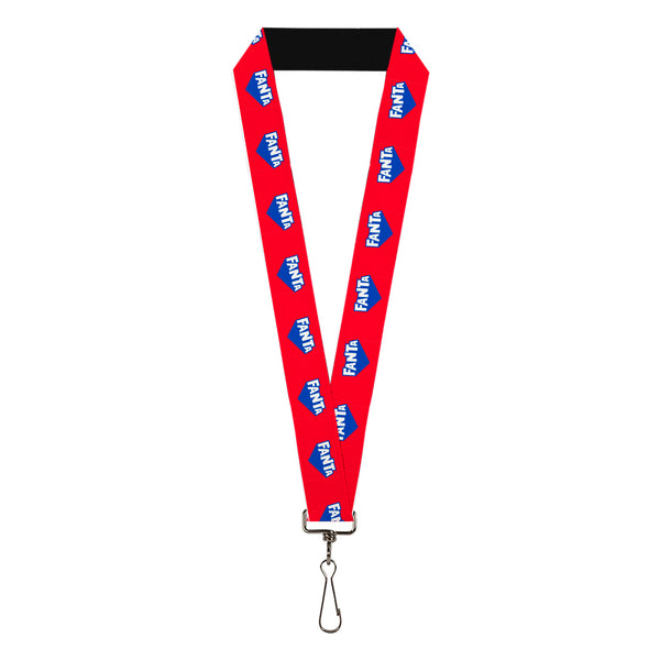 Buckle-Down Lanyard - 1.0" - FANTA Logo Strawberry Red/Blue/White