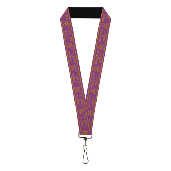 Buckle-Down Lanyard - 1.0" - Fantastic Beasts The Crimes of Grindelwald MINISTRY OF MAGIC Icon Purple Gold