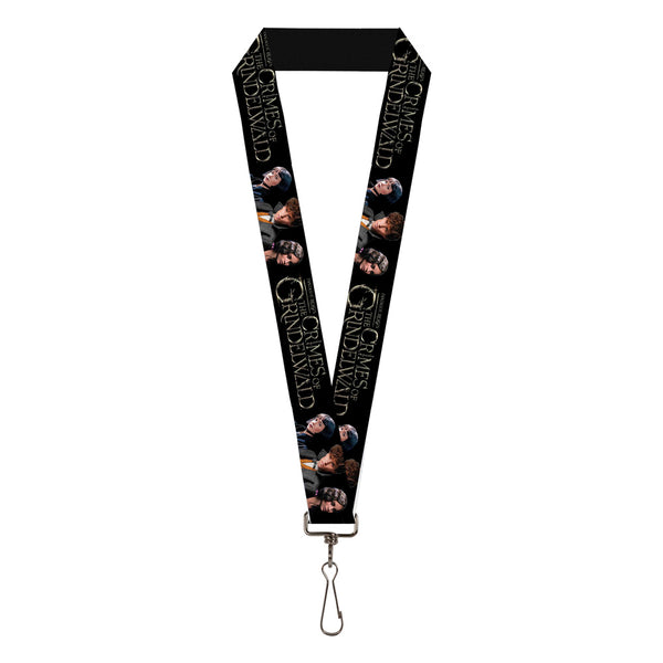 Buckle-Down Lanyard - 1.0" - FANTASTIC BEASTS THE CRIMES OF GRINDELWALD 3-Character Group Pose Black Silvers