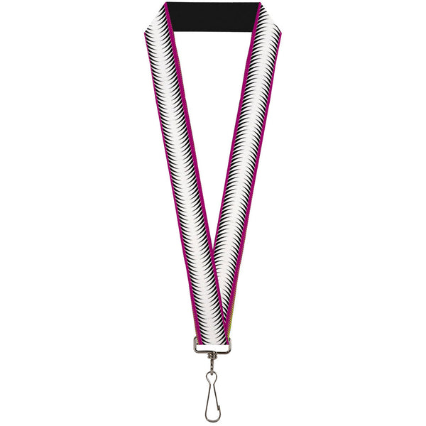 Buckle-Down Lanyard - 1.0" - Fish Tail Fuchsia Black White
