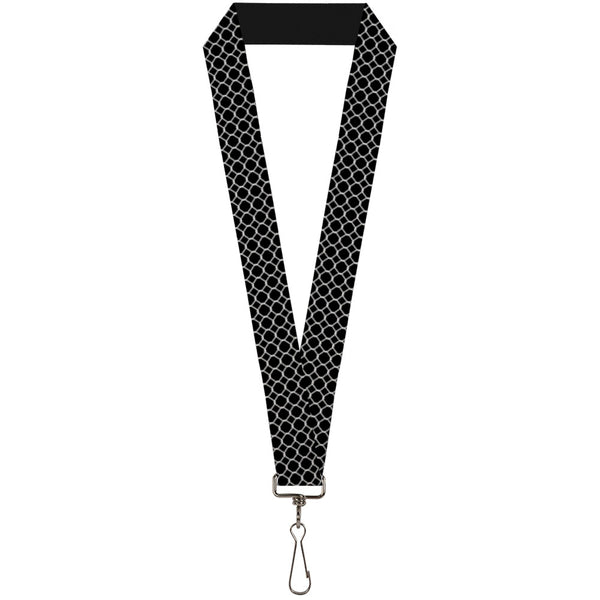 Buckle-Down Lanyard - 1.0" - Fishnet Stocking Black White
