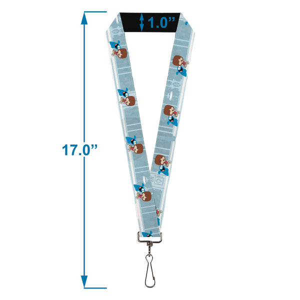 Buckle-Down Lanyard - 1.0" - Foster's Home For Imaginary Friends Mac And Bloo Pose Blues