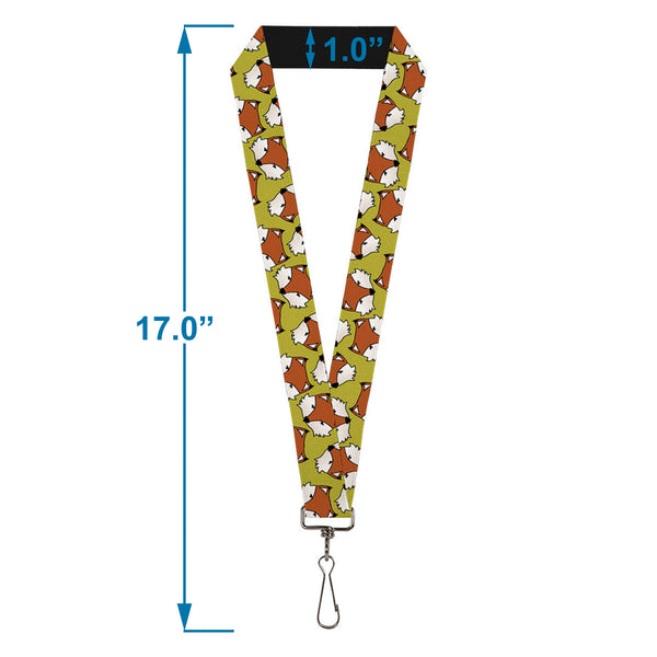 Buckle-Down Lanyard - 1.0" - Fox Face Scattered Warm Olive2