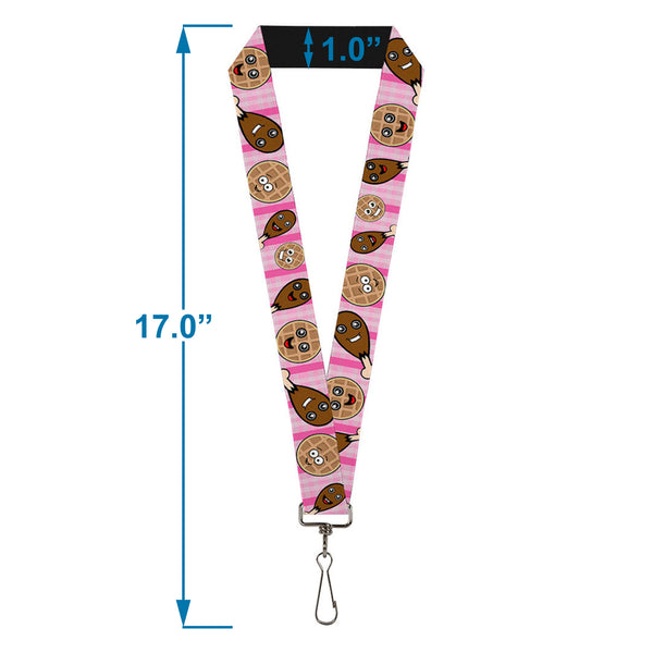 Buckle-Down Lanyard - 1.0" - Fried Chicken & Waffles Plaid Pinks