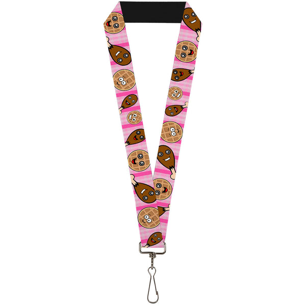 Buckle-Down Lanyard - 1.0" - Fried Chicken & Waffles Plaid Pinks