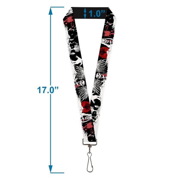 Buckle-Down Lanyard - 1.0" - Fright Night Black White Red