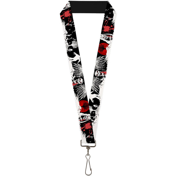 Buckle-Down Lanyard - 1.0" - Fright Night Black White Red