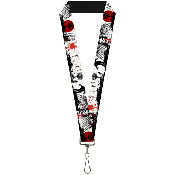 Buckle-Down Lanyard - 1.0" - Fright Night White Black Red