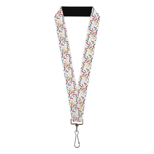 Buckle-Down Lanyard - 1.0" - Frosty the Snowman Pose Stacked White