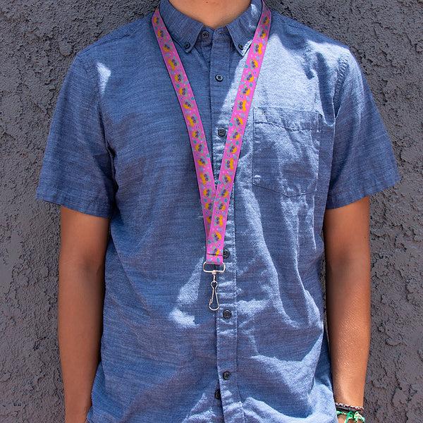 Buckle-Down Lanyard - 1.0" - Fuby Furbmojis LOL Icons Collage Pinks/Blues