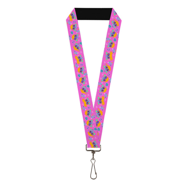 Buckle-Down Lanyard - 1.0" - Fuby Furbmojis LOL Icons Collage Pinks/Blues