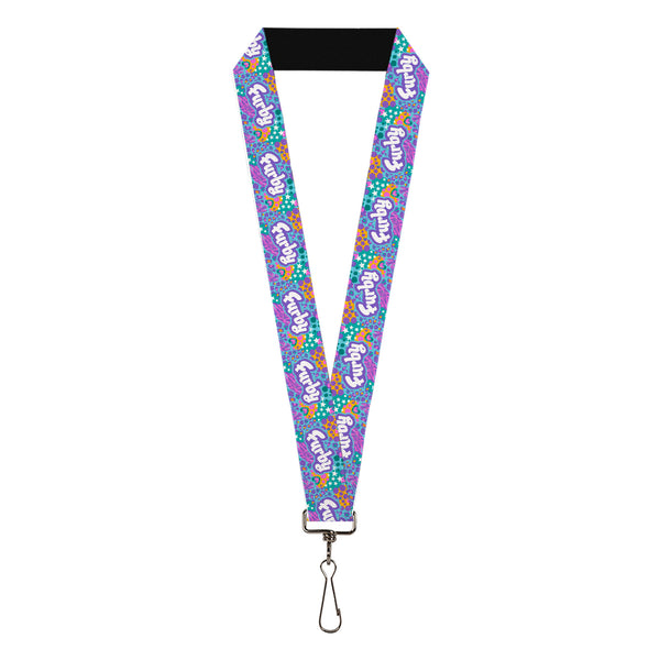 Buckle-Down Lanyard - 1.0" - FURBY Title Logo and Fur Prints Collage Multi Color/White