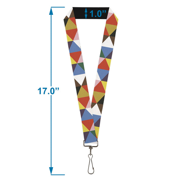 Buckle-Down Lanyard - 1.0" - Geometric Triangle Blocks Multi Color