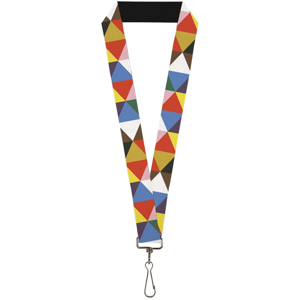 Buckle-Down Lanyard - 1.0" - Geometric Triangle Blocks Multi Color