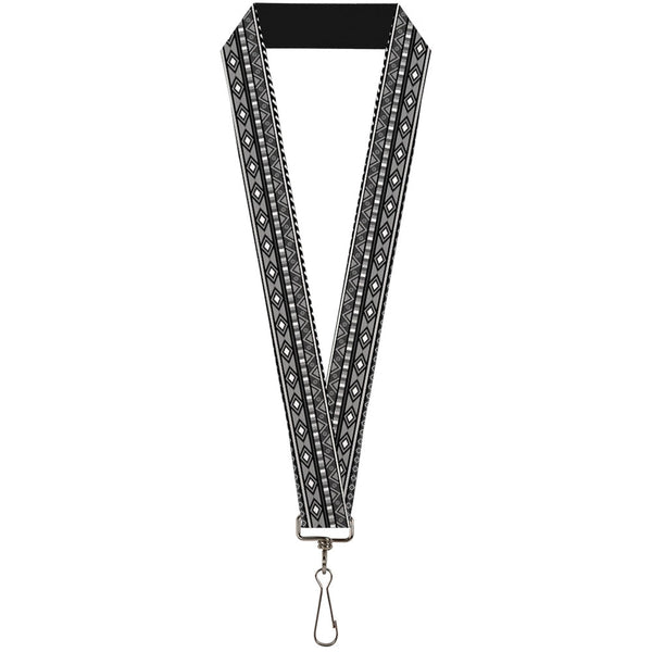 Buckle-Down Lanyard - 1.0" - Geometric5 Grays Black White