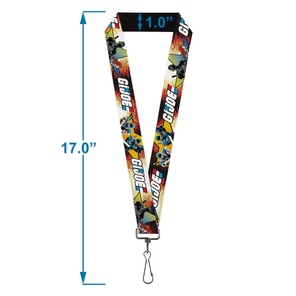 Buckle-Down Lanyard - 1.0" - GI JOE Storm Shadow Snake Eyes And Scarlett Comic Cover Poses Explosion