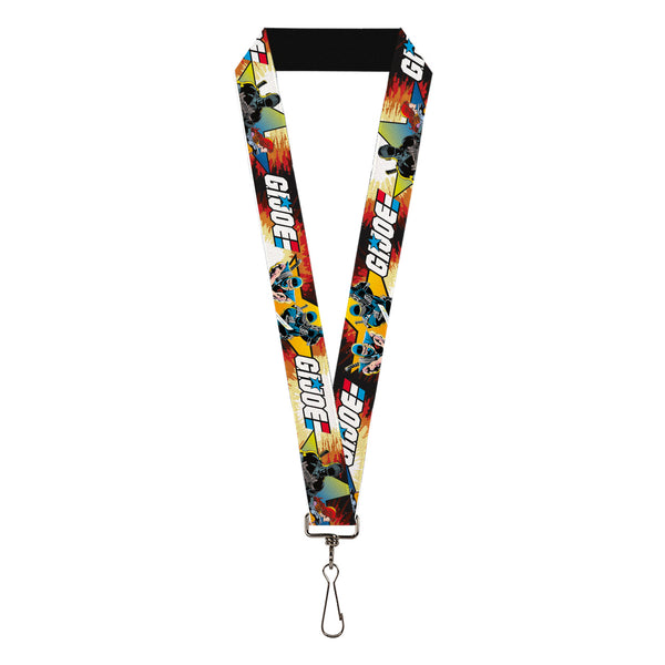 Buckle-Down Lanyard - 1.0" - GI JOE Storm Shadow Snake Eyes and Scarlett Comic Cover Poses Explosion