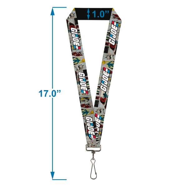 Buckle-Down Lanyard - 1.0" - GI JOE Title Logo And Comic Scene Blocks