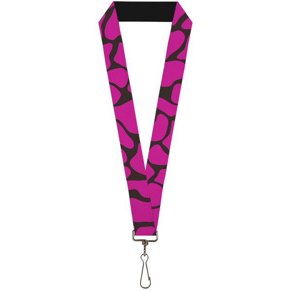 Buckle-Down Lanyard - 1.0" - Giraffe Spots Black Fuchsia