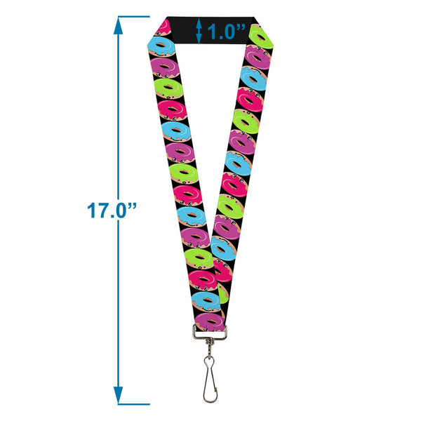 Buckle-Down Lanyard - 1.0" - Glaze Donut Expressions Black