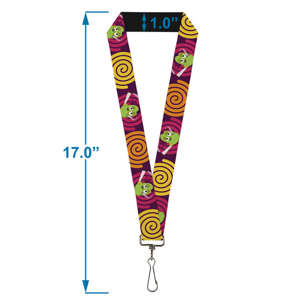 Buckle-Down Lanyard - 1.0" - Green Dragons Smoking Purple