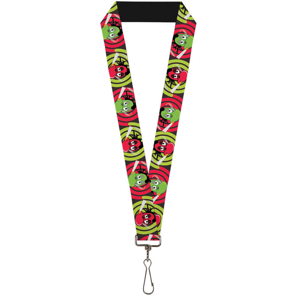 Buckle-Down Lanyard - 1.0" - Green & Red Dragons Smoking Gray