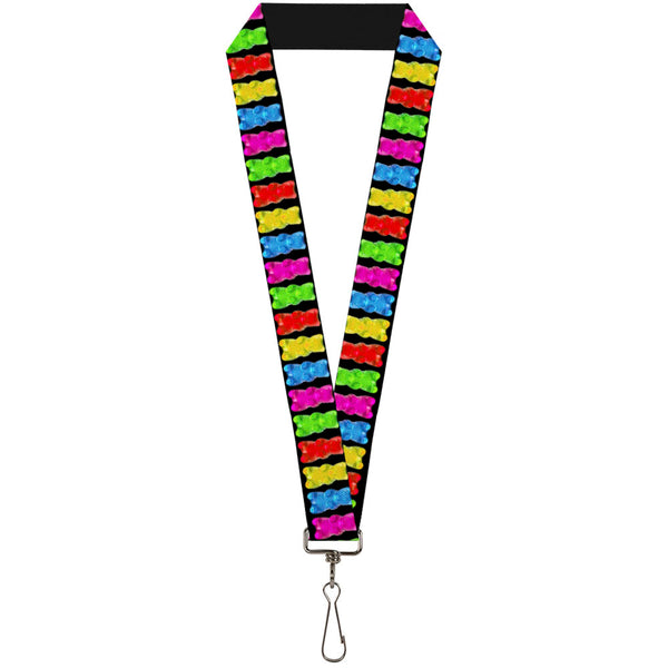 Buckle-Down Lanyard - 1.0" - Gummy Bears Black Multi Color