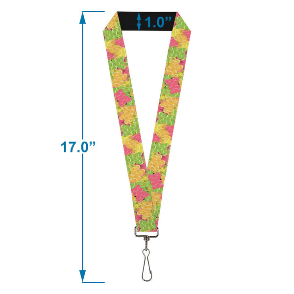 Buckle-Down Lanyard - 1.0" - Gummy Bears Stacked Multi Color