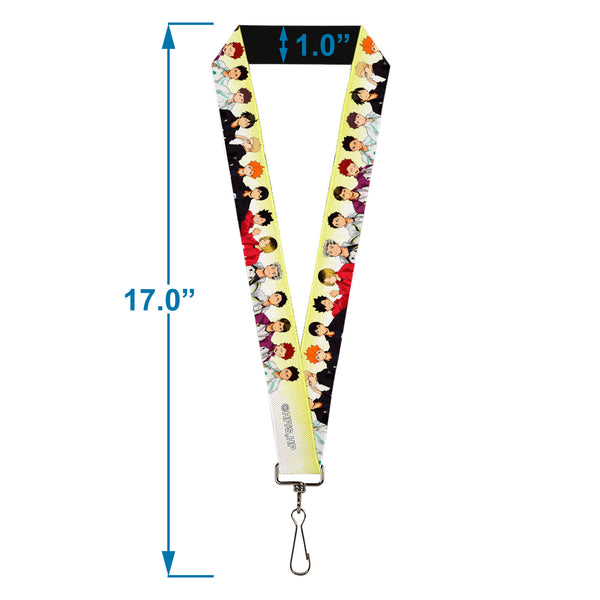 Buckle-Down Lanyard - 1.0" - Haikyu Six Volleyball Team Player Pairs Line Up Yellows