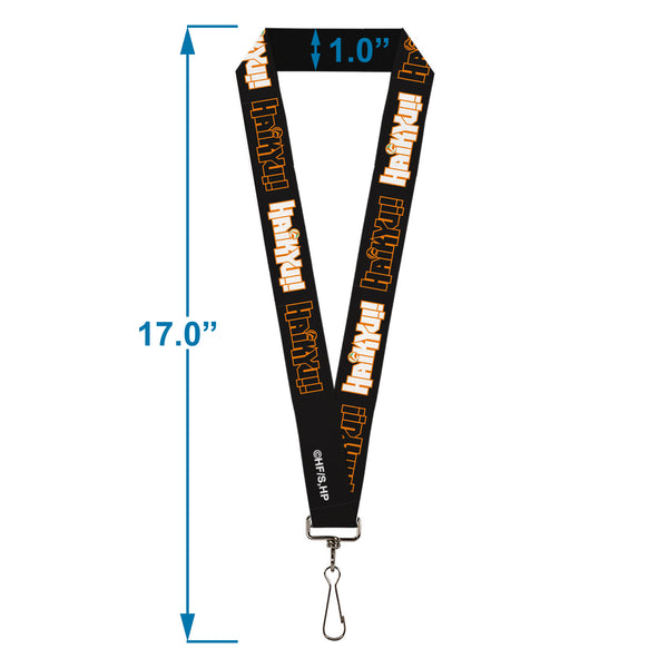 Buckle-Down Lanyard - 1.0" - HAIKYU Title Logos Black/Orange/White
